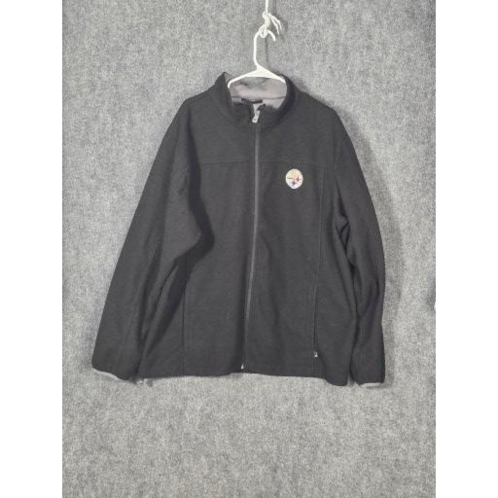 Pittsburgh Steelers Jacket Mens XL Black Fleece Full Zip NFL Team Apparel‎ Coat